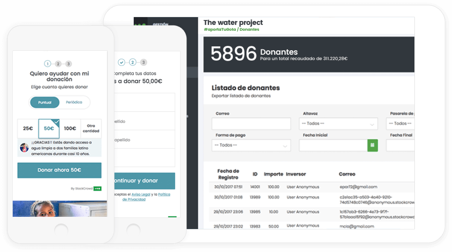 Mejora y facilita la experiencia de tus donantes